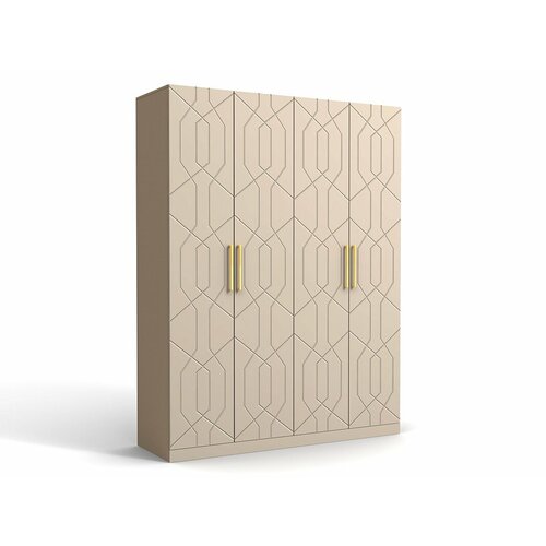 Шкаф Дольче-4 МДФ Мокко 200x50x220 четырехдверный для одежды 48590₽