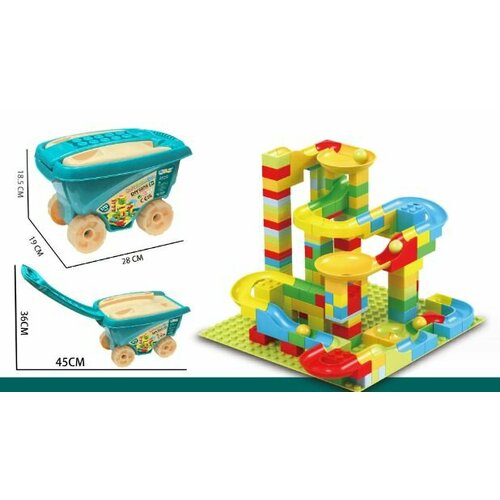 Конструктор в коробке для хранения 170 деталей Городок трек с горками и шариками мелкие блоки, совместимый с известными брендами