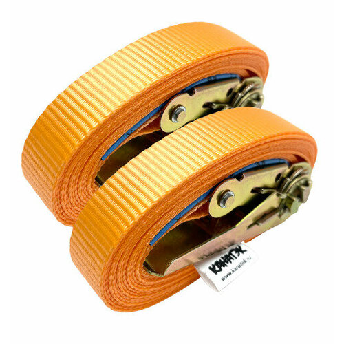 Ремень стяжной кольцевой для крепления груза (2 шт) - 1,0 т /3 м, 25 мм с храповым механизмом, канатэк