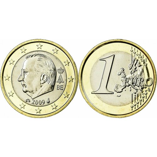 Бельгия 1 евро, 2009-2013 aUNC бельгия 10 евро 2009 г эразм роттердамский proof 2