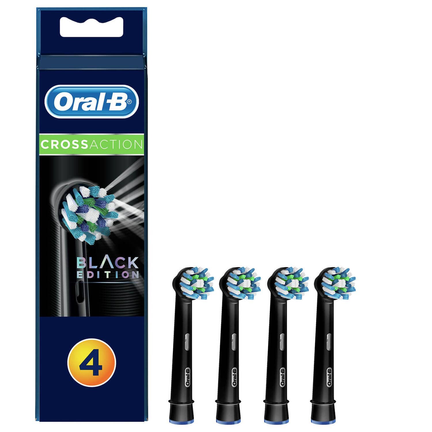 Oral-B Cross Action Black Edition Сменные насадки для зубных щеток 4 шт.