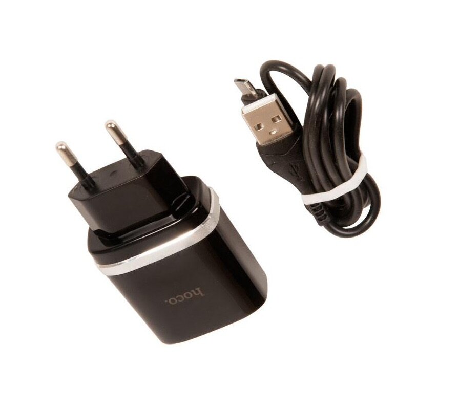 Сетевое зарядное устройство+кабель Type-C Hoco C12Q, 1USB, 3А, QC3.0, черный (16293) - фото №20