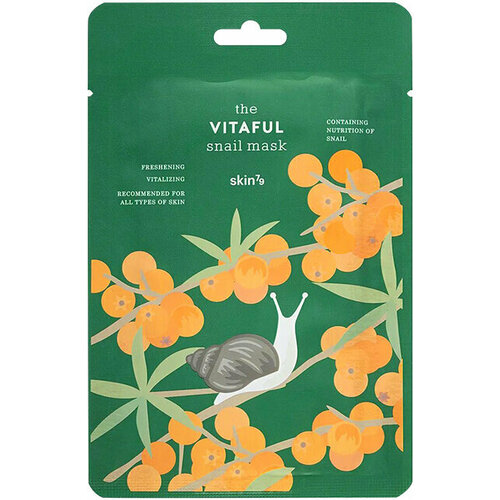 Skin79~Оздоравливающая тканевая маска с муцином улитки~The Vitaful Snail Mask