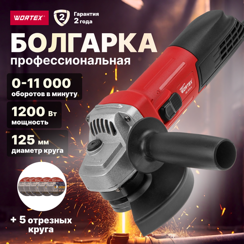 Шлифмашина угловая болгарка WORTEX AG 1213-4 0329156 538000₽