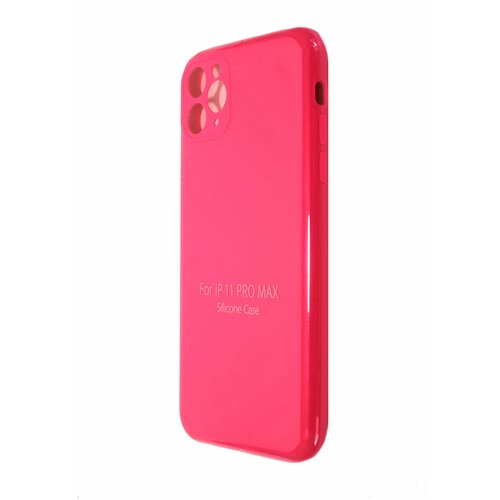 Чехол-накладка для iPhone 11 Pro Max VEGLAS SILICONE CASE NL Защита камеры глубокий розовый (47)