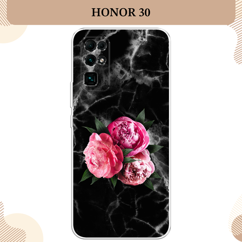 Силиконовый чехол Букет на черном мраморе на Honor 30 / Хонор 30 силиконовый чехол букет на черном мраморе на honor 20 pro хонор 20 про