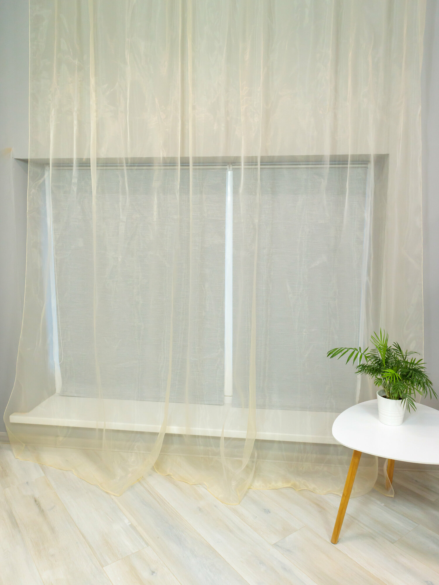 фото Штора 145х280 органза экрю