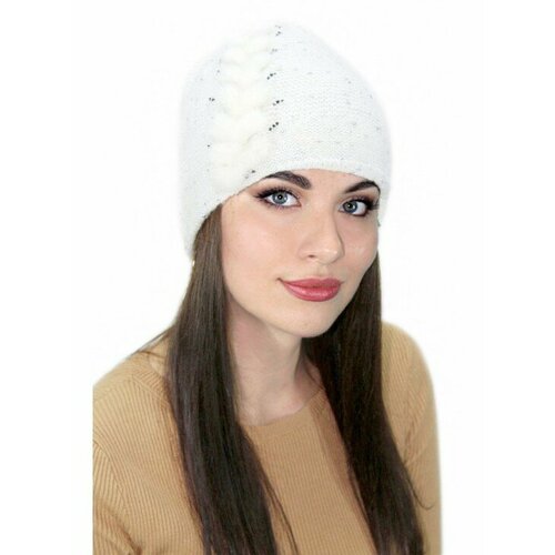 фото Шапка lemmex шапка "алвета", размер 57-58, белый