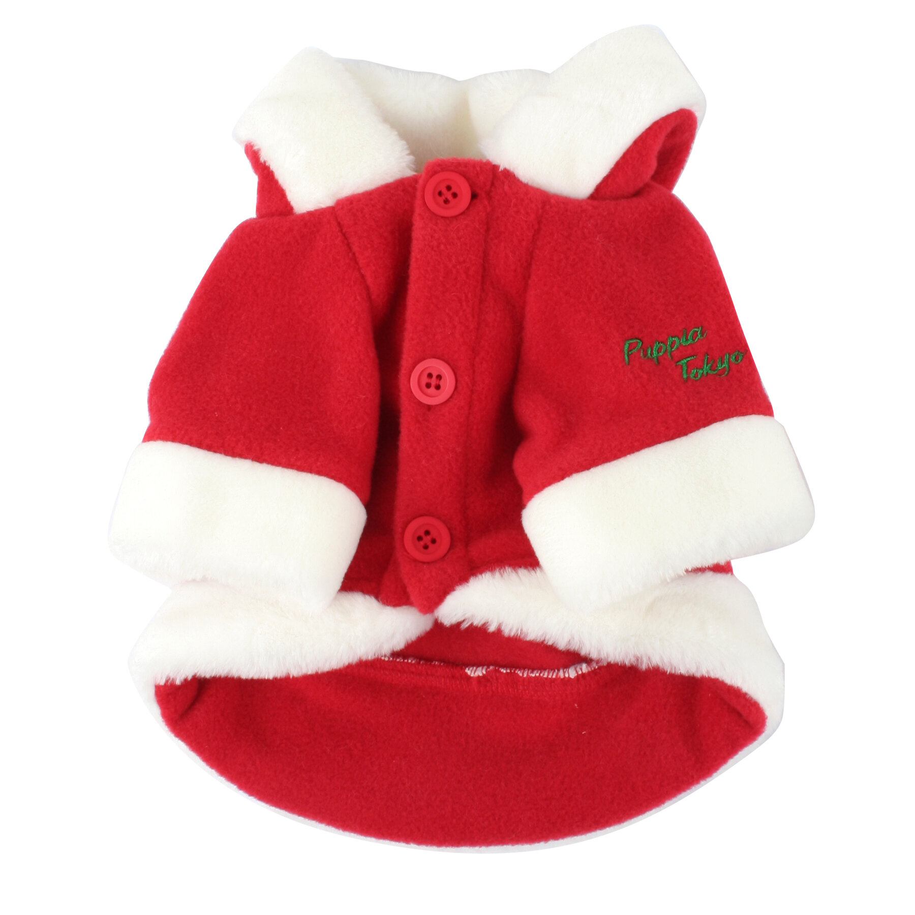 PUPPIA Куртка для собак с капюшоном новогодняя "Santa", красная, 5L, 62см (Южная Корея) - фото №2