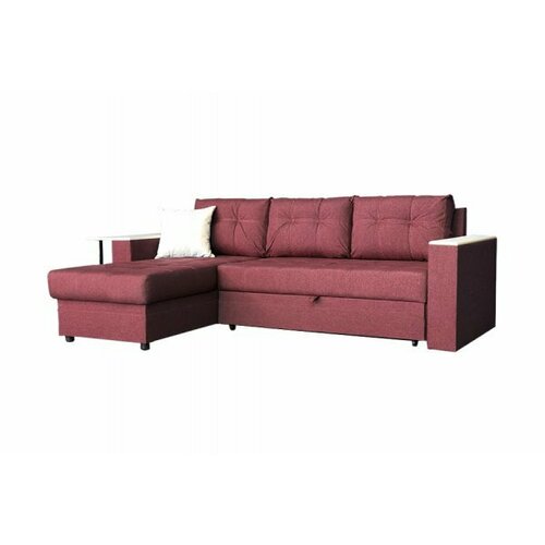 Угловой диван с баром "Атлант" - Кватро 9 (рогожка), дуб беленый