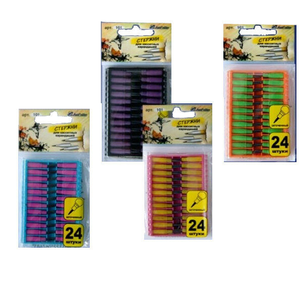 Грифели для секционных карандашей (4 упаковки по 24 штуки)