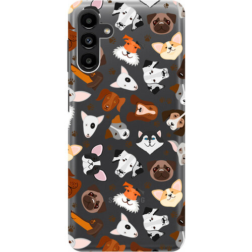 Силиконовый чехол на Samsung Galaxy A13 5G, Самсунг А13 с 3D принтом Dogs Pattern прозрачный матовый чехол fck pattern для samsung galaxy a13 5g самсунг а13 с 3d эффектом розовый