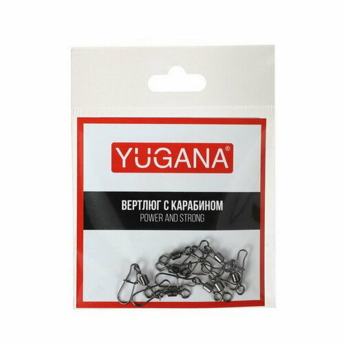 фото Карабин с вертлюгом swivel with snap №6, 20 кг, 8 шт. yugana