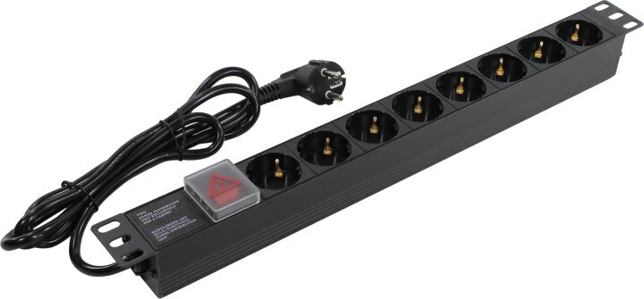 Exegate EX280841RUS Блок розеток ExeGate ServerPro PDU-19H802 Al-8S-EU1.8-SW, 19",1U,алюм, 8Schuko, евровилка, 1.8м - фото №5