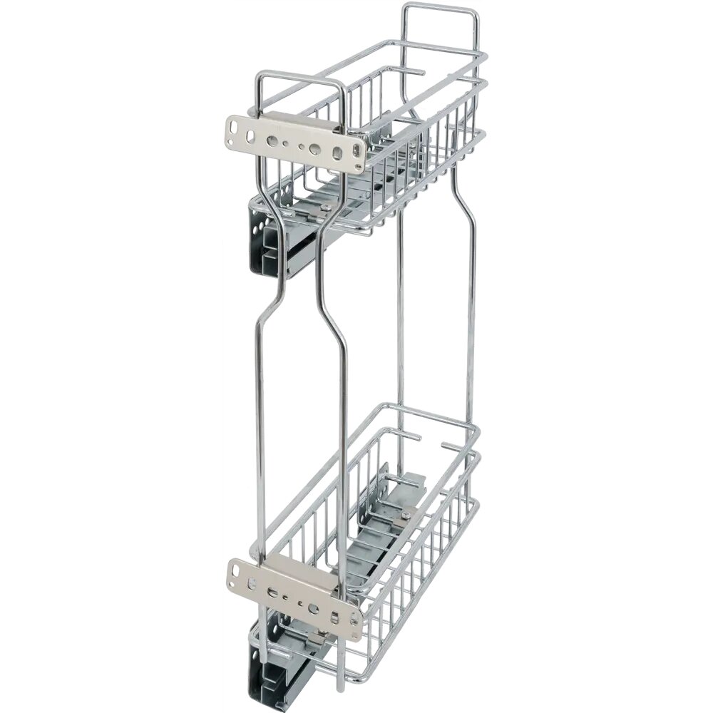Корзина выдвижная Jet с доводчиком для навесного шкафа 15 см левая хром