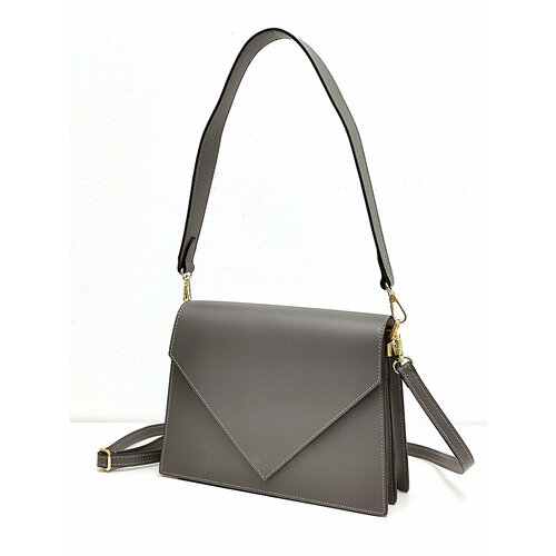 фото Сумка сэтчел steffalini, фактура гладкая, серый