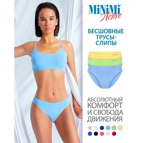 фото Трусы minimi, 3 шт., размер 46/48 (m/l), голубой, желтый, зеленый