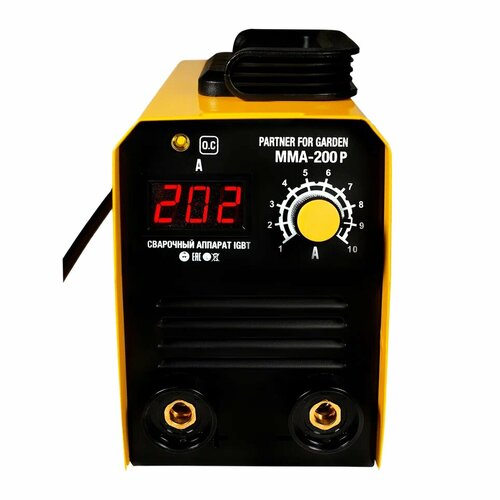 Сварочный аппарат инверторный Partner for garden MMA-200Р 20-200А16-4 мм дисплей сварка электродом от низкого напряжения от 140 вольт 509000₽