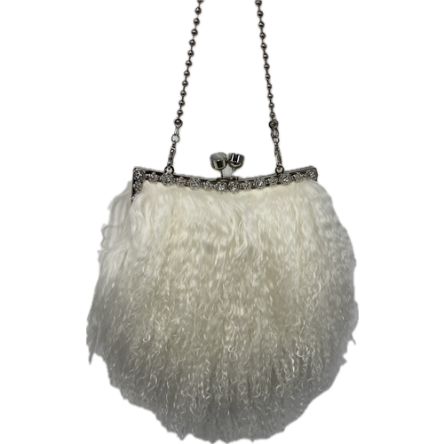 Сумка Королевство Птички & Бабочки Снежная Лама СР17109-1, фактура бархатистая, белый