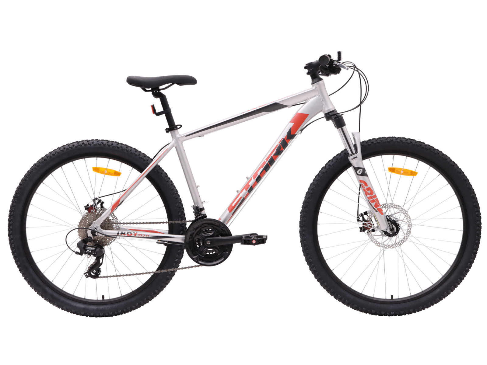 Горный велосипед Stark Indy 27.2 D (2024) 18" Серебристо-черно-красный (165-174 см)