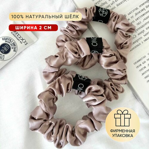 Набор шёлковых резинок 2 см цвет пепел розы 100 натуральный шелк премиальные аксессуары для ухода за волосами SciCOSMO 2512₽