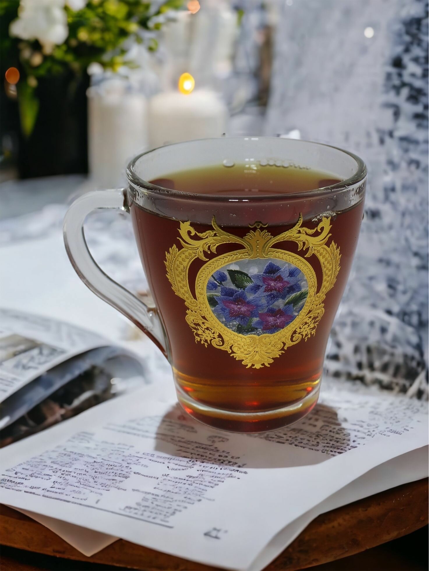 фото Набор стеклянных кружек, золотой медальон, АС-Декор 6 шт, 250 мл, Гусь-Хрустальный