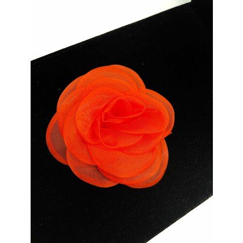 Брошь, красный, серебряный