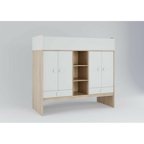 Кровать чердак Легенда E606 сонома/белый , размер матраса: 190x75