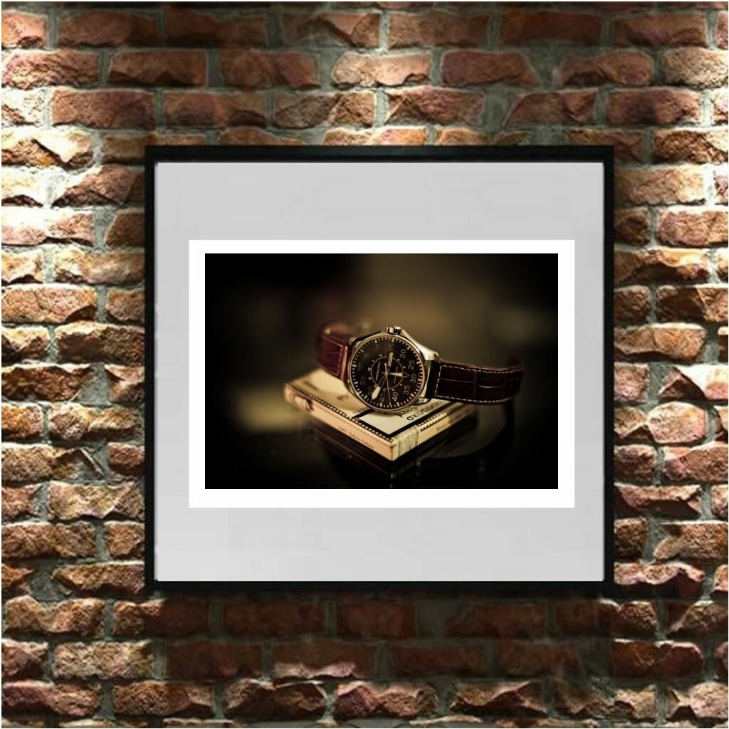 Постер "Наручные часы с кожаным ремнем" для интерьера А4