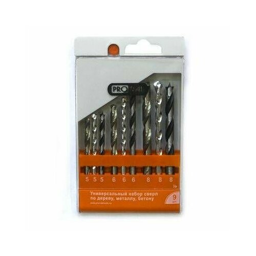 Набор сверл 9 шт 568 дерево металлбетон пенал PRORAB 290₽