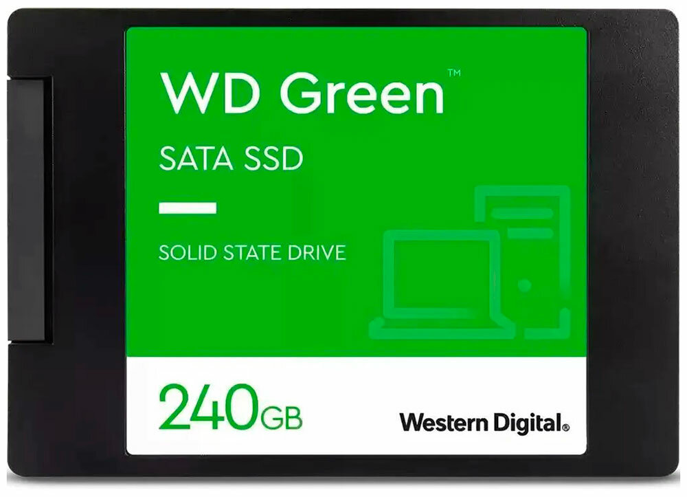 SSD накопитель Western Digital 2.5 Green 240 Гб SATA III 3D-NAND TLC (WDS240G3G0A)