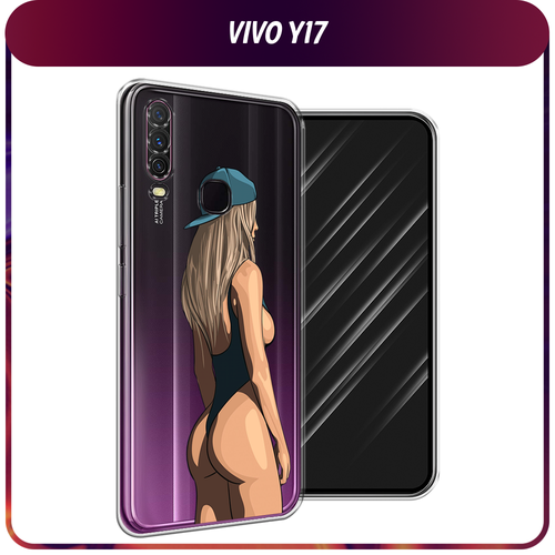 Силиконовый чехол на Vivo Y17/Y12 / Виво Y17/Y12 Девушка в черном купальнике, прозрачный силиконовый чехол на vivo y17 y12 виво y17 y12 расплывчатые смайлики розовые