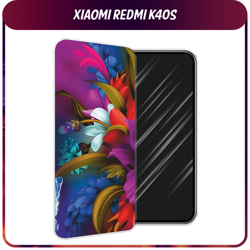 Силиконовый чехол на Xiaomi Poco F4/Redmi K40S / Сяоми Редми K40S Фантастические цветы гидрогелевая противоударная защитная пленка для xiaomi poco f4 redmi k40s сяоми поко ф4 редми k40s