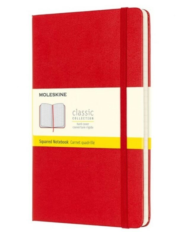 Блокнот Moleskine Classic Qp061r Large 130х210мм 240стр. клетка твердая обложка фиксирующая резинка