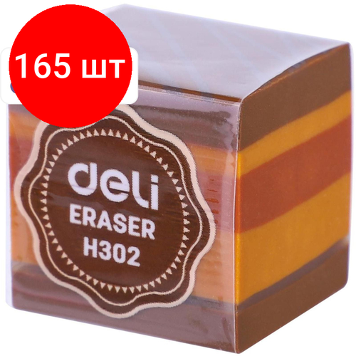 Комплект 165 штук Ластик Deli EH302 25х25х25 мм ПВХ ассорти 4657₽