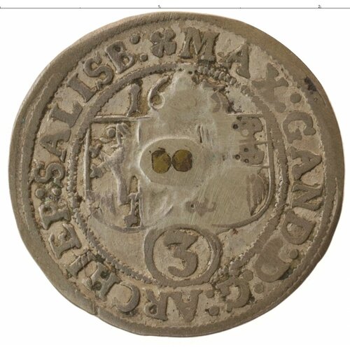 Клуб Нумизмат Монета 3 крейцера Зальцбурга 1683 года Серебро Святой Руперт
