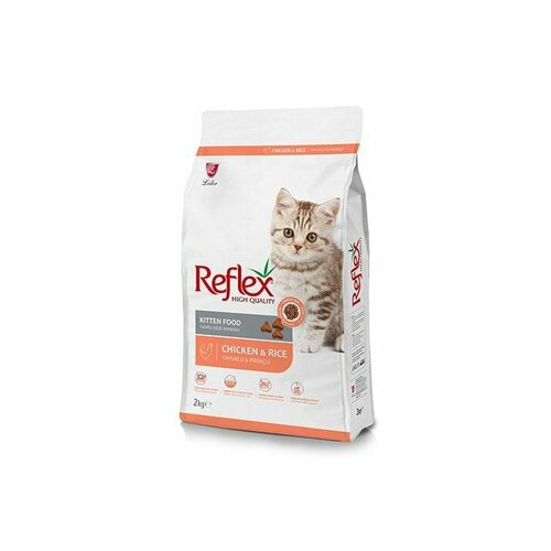 Reflex Сухой корм для котят, Kitten Chicken & Rice, с курицей и рисом, 2 кг mystic kitten cat food chicken полнорационный сухой корм для котят с курицей 1 5 кг