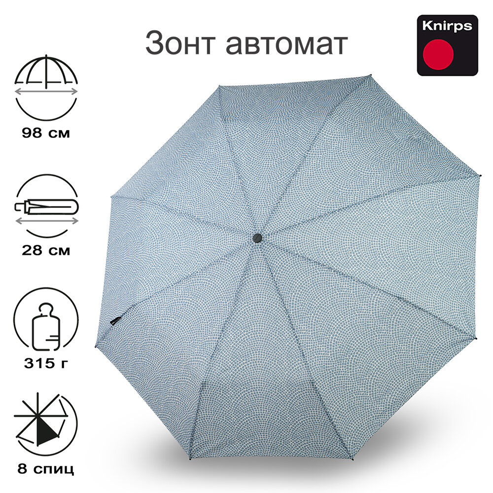 Зонт женский автомат Knirps T.200 NUNO ISHIDATAMI SKY ECOREPEL WITH UV PROTECTION 95 3201 8532