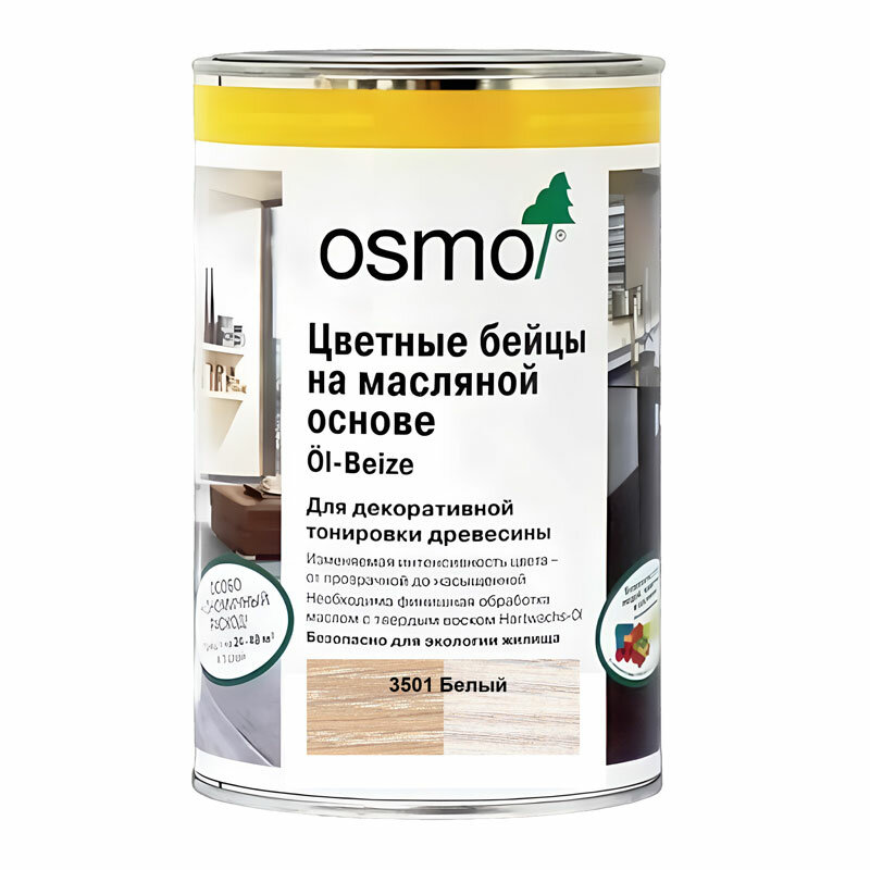 Osmo Цветной бейц на масляной основе Osmo 3501 Ol Beize Белый 1000 мл.