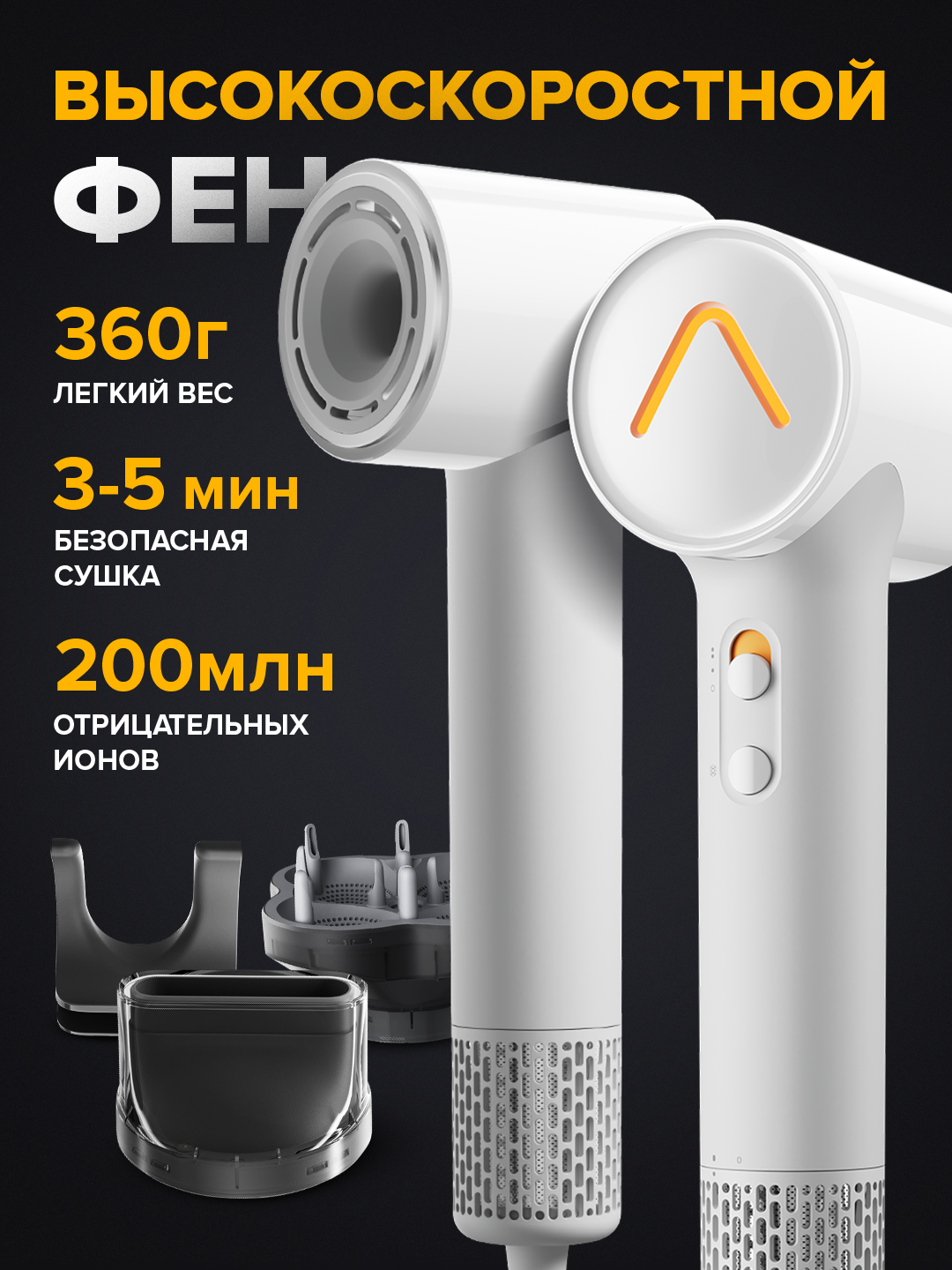 фото Скоростной фен для волос SOOCAS Nova, 4 режима