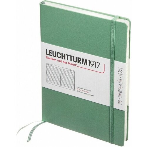 Leuchtturm 361582 Блокнот leuchtturm classic, a5, 80 г/м2, 251 стр, в линейку, твердая обложка, шалфей