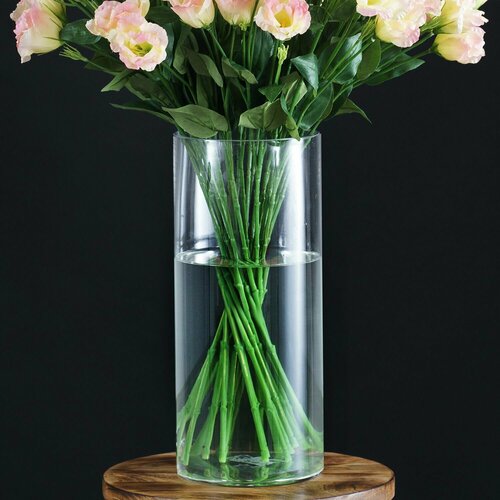 Ваза для цветов и сухоцветов стеклянная прозрачная декоративная интерьерная Трубка 150 D15xH35 cм