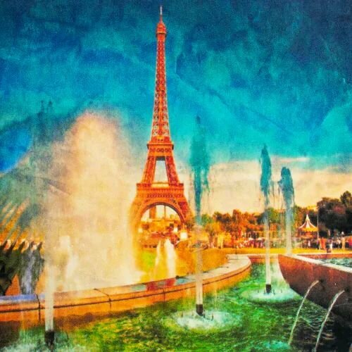 Картина по номерам 40х50 см Париж Насыщенные цвета