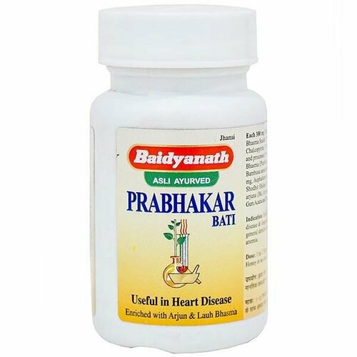 PRABHAKAR BATI, Baidyanath (прабхакар бати (вати) для здоровья сердечно-сосудистой системы, Бадьянатх), 80 таб.