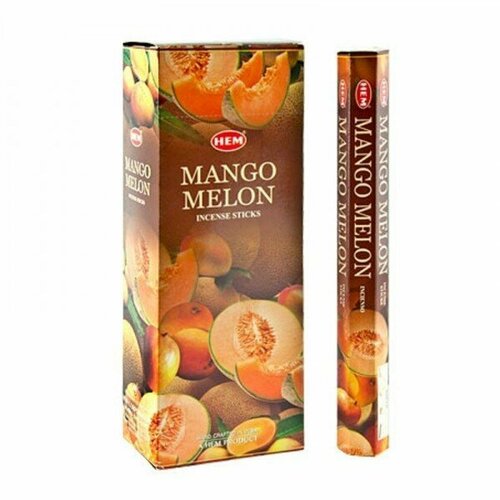 Hem Incense Sticks MANGO MELON (Благовония манго дыня, Хем), уп. 20 палочек. ароматические палочки благовония hem манго дыня mango melon 20 шт