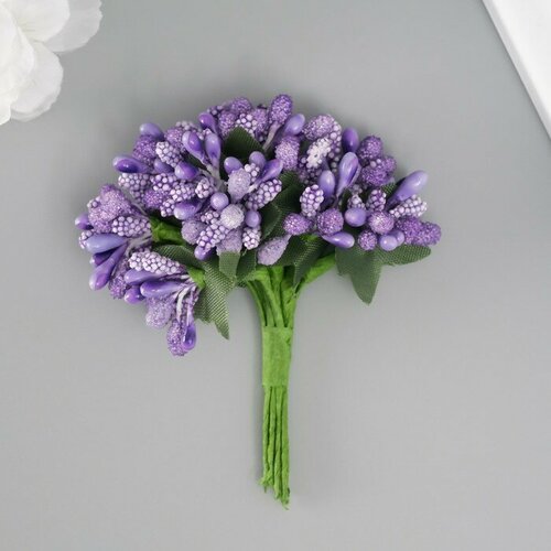 Букет декоративный Ягодки 12 шт упак длина 95 см цв сиреневый 1260₽