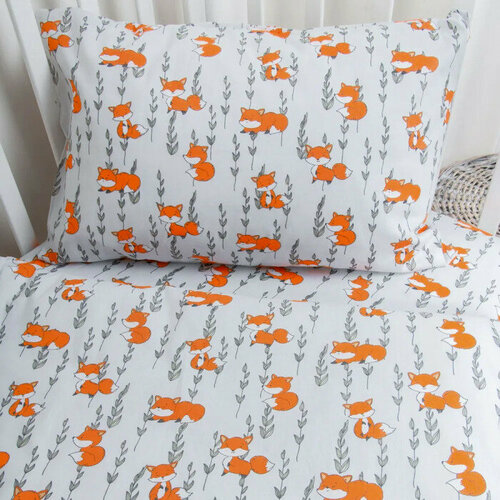 Поплин 160x80 3 предмета Лисы на сером 2366₽