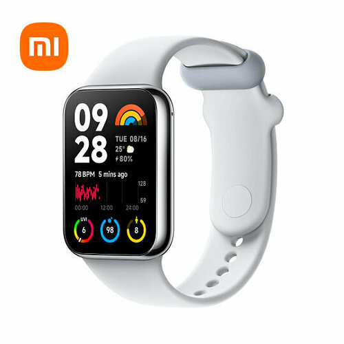 Фитнес браслетумные часы Xiaomi Band 8 Pro Глобальная версия на русском языке Цвет светло серый 854500₽