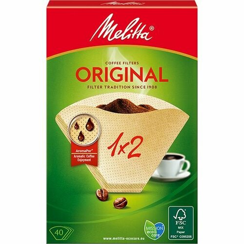 Фильтровальные пакеты 40шт размера 1x2 для кофеварки Melitta 6626822 500₽