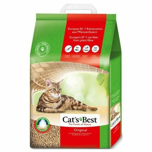 наполнители cat s best original наполнитель древесный комкующийся 40л 17 2кг Cat's Best Original комкующийся древесный наполнитель